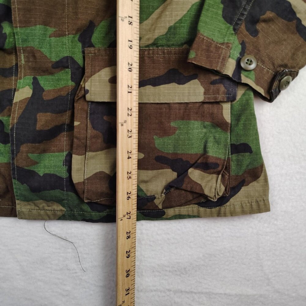 US Army BDU Jacket Mens Medium Short Woodland Camo Ripstop USGI Military Coat - Picture 8 of 10